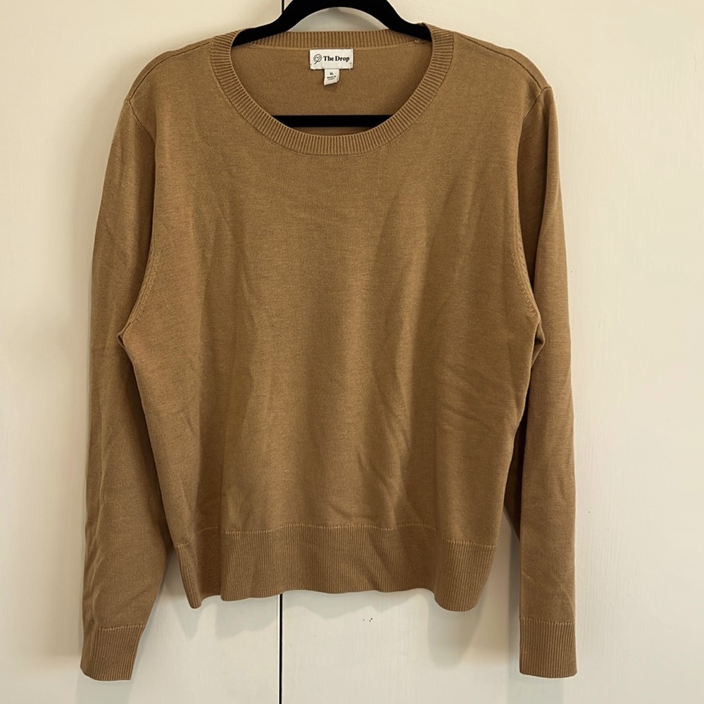 The Drop Women's Irina Cozy Crewneck Sweater in Praline. Excellent condition.